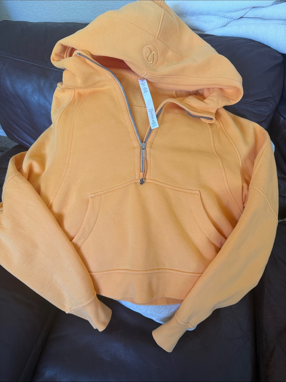 lululemon athletica Men's Half-Zip Hoodie in Peach/Orange